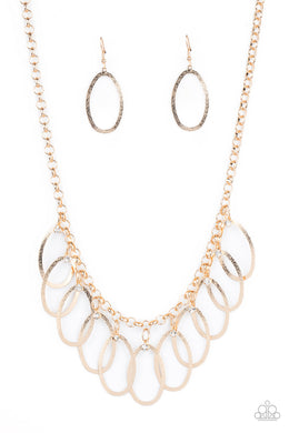 Double OVAL-time - Gold Necklace Set