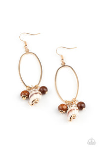 Golden Grotto - Brown Earrings