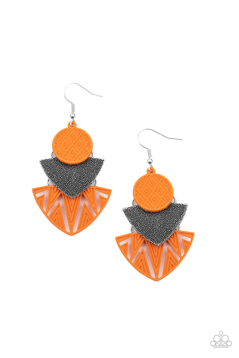 Jurassic Juxtaposition - Orange Earrings