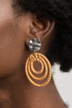 Load image into Gallery viewer, Whimsically Wicker - Brown Earrings