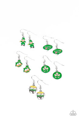 Green Leaf Clover Starlet Shimmer Earrings