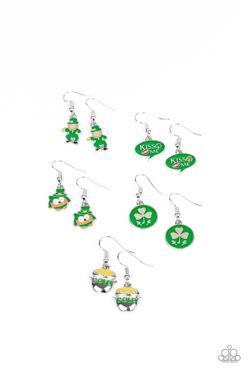 Green Leaf Clover Starlet Shimmer Earrings