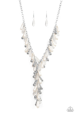 Dripping With DIVA-ttitude - White Necklace Set