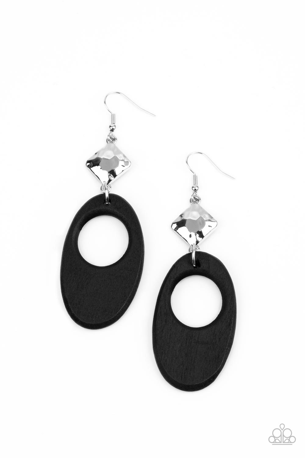 Retro Reveal - Black Earrings