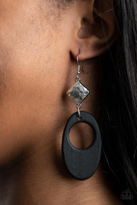 Retro Reveal - Black Earrings