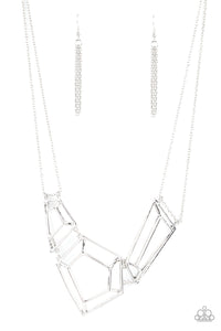 3-D Drama - Silver Necklace Set