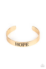 Load image into Gallery viewer, Hope Makes The World Go Round - Gold Bracelet