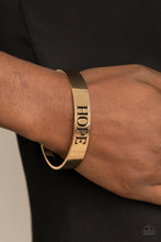 Load image into Gallery viewer, Hope Makes The World Go Round - Gold Bracelet