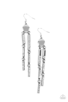 Defined Dazzle - White Earrings