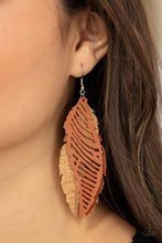 Load image into Gallery viewer, WINGING Off The Hook - Brown Earrings