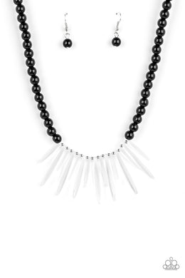 Icy Intimidation - Black Necklace Set