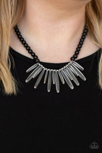 Icy Intimidation - Black Necklace Set