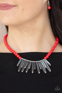 Icy Intimidation - Red Necklace Set