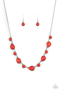 Heavenly Teardrops - Red Necklace Set