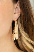 Load image into Gallery viewer, Pursuing The Plumes - Gold Earrings