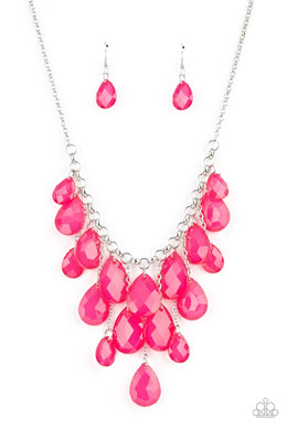 Front Row Flamboyance - Pink Necklace Set