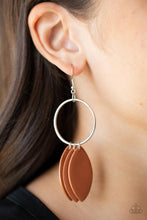 Load image into Gallery viewer, Leafy Laguna - Brown Earrings