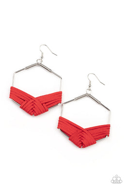 Suede Solstice - Red Earrings