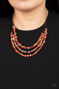 Placid Pebbles - Orange Necklace Set