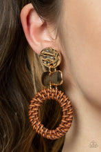 Load image into Gallery viewer, Woven Whimsicality - Gold Earrings