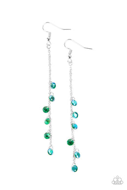 Extended Eloquence - Green Earrings