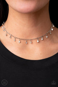 Bringing SPARKLE Back - White Choker Necklace Set