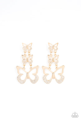 Flamboyant Flutter - Gold Earrings