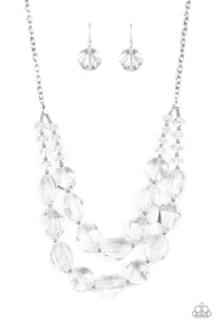 Icy Illumination - White Necklace Set