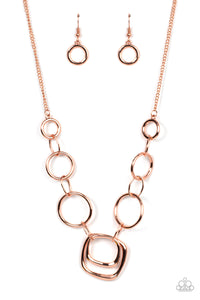 Linked Up Luminosity - Copper Necklace Set