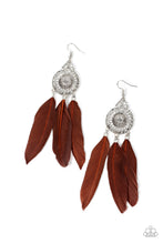 Load image into Gallery viewer, Pretty in PLUMES - Brown Earrings