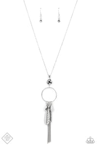 Tastefully Tasseled - Silver Necklace Set