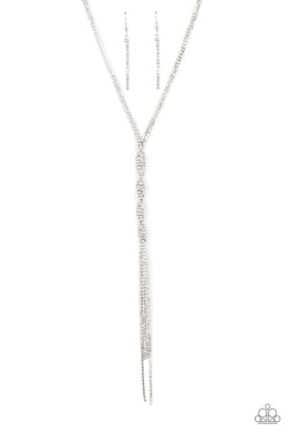 Impressively Icy - White Necklace Set