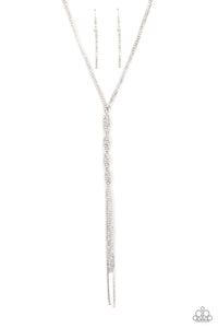 Impressively Icy - White Necklace Set