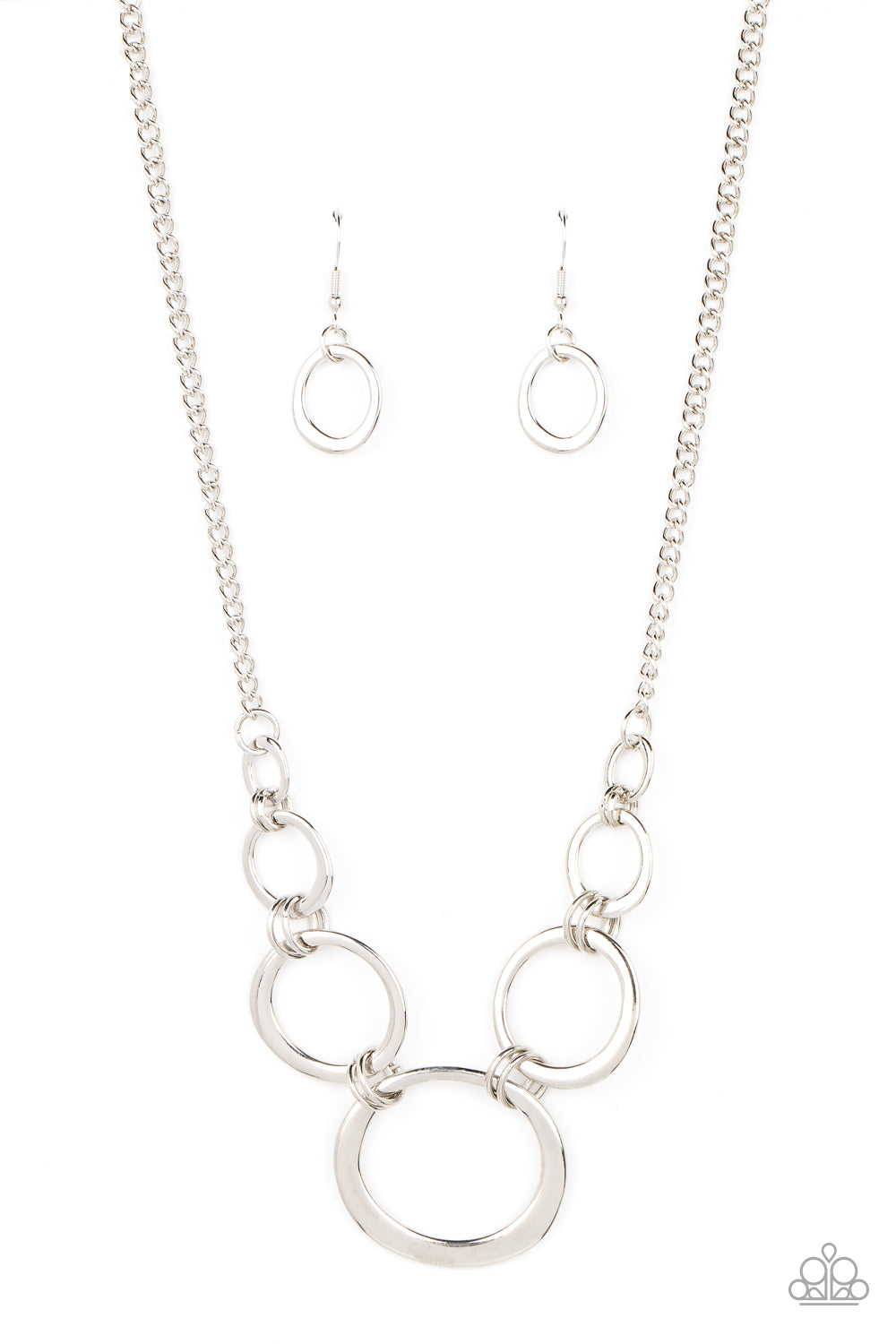 Short Circuit - Silver Necklace Set