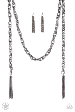 SCARFed for Attention - Gunmetal Necklace Set