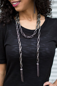 SCARFed for Attention - Gunmetal Necklace Set