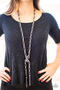 SCARFed for Attention - Gunmetal Necklace Set