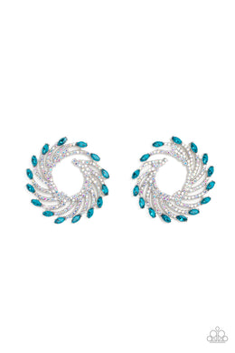 Firework Fanfare - Blue Earrings