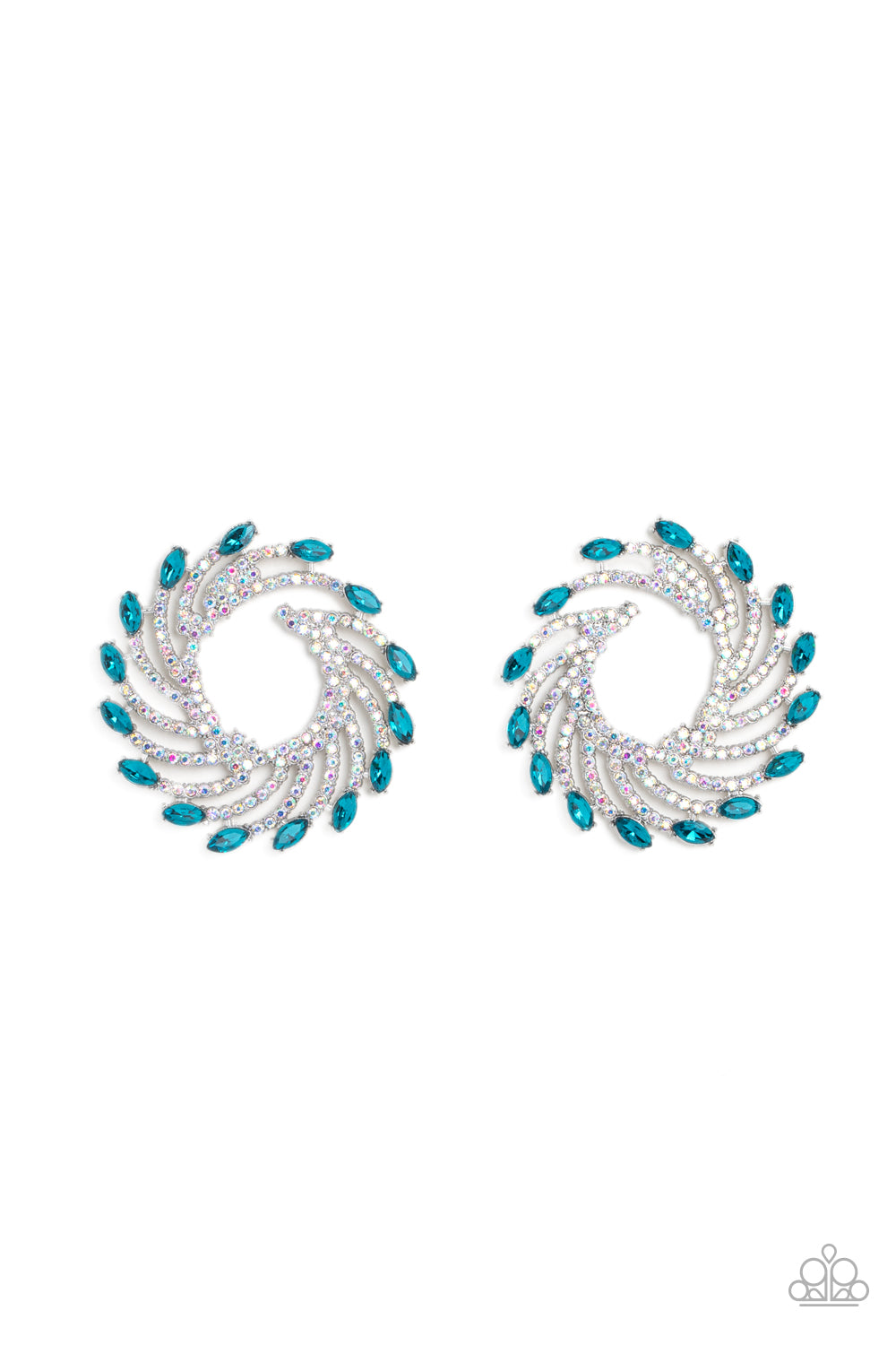 Firework Fanfare - Blue Earrings