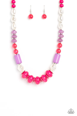 A SHEEN Slate - Pink Necklace Set