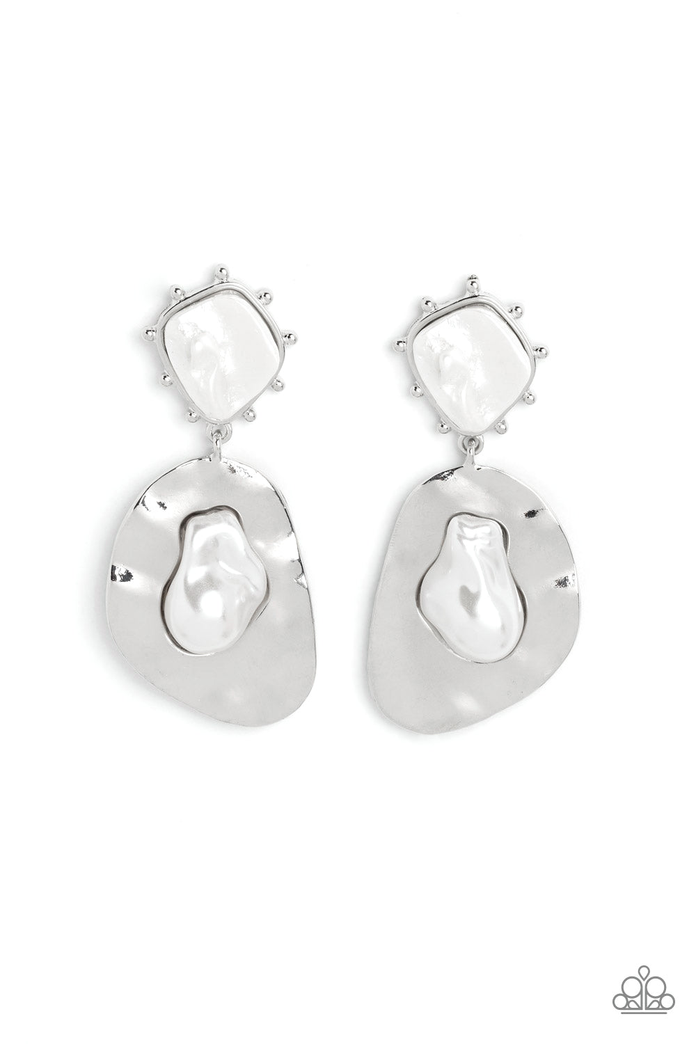 Rippling Rhapsody - White Earrings