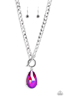 Edgy Exaggeration - Pink Necklace Set