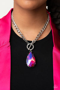 Edgy Exaggeration - Pink Necklace Set