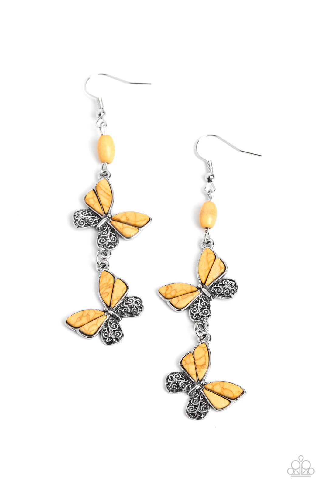 Spirited Soar - Yellow Earrings