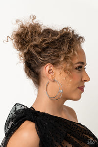 Theater HOOP - White Earrings