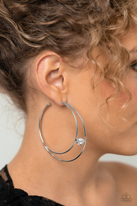 Theater HOOP - White Earrings