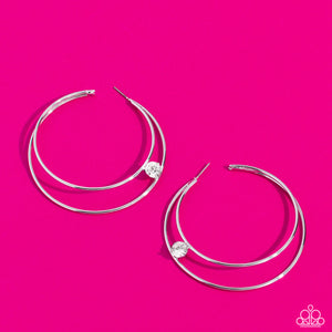 Theater HOOP - White Earrings