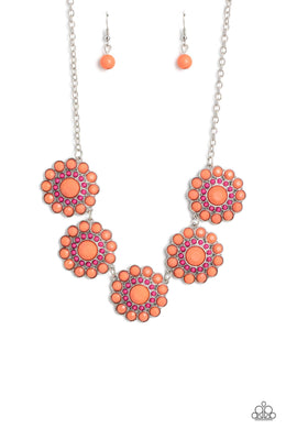 Floral Fervor - Orange Necklace Set