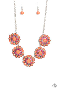 Floral Fervor - Orange Necklace Set