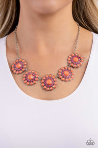 Floral Fervor - Orange Necklace Set